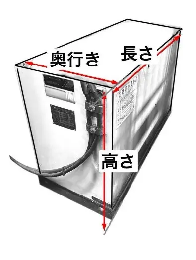 フォークリフトバッテリー格納部サイズ測定
